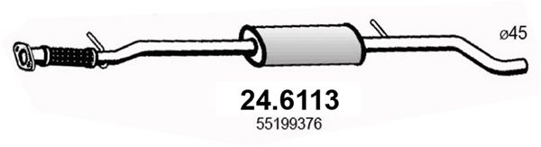 ASSO Средний глушитель выхлопных газов 24.6113