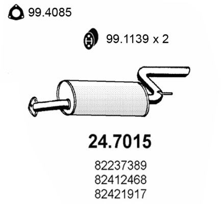 ASSO Izplūdes gāzu trokšņa slāpētājs (pēdējais) 24.7015