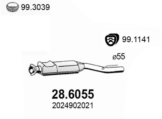 ASSO Vidējais izpl. gāzu trokšņa slāpētājs 28.6055