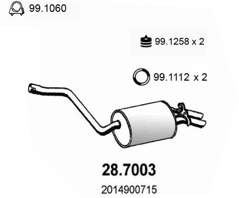 ASSO Izplūdes gāzu trokšņa slāpētājs (pēdējais) 28.7003