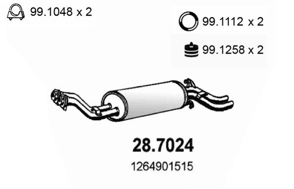 ASSO Глушитель выхлопных газов конечный 28.7024