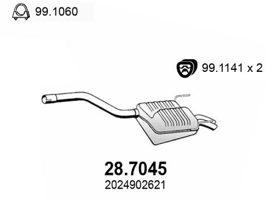 ASSO Izplūdes gāzu trokšņa slāpētājs (pēdējais) 28.7045