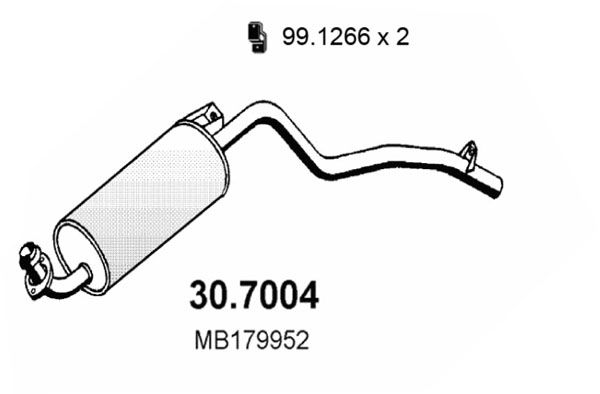 ASSO Izplūdes gāzu trokšņa slāpētājs (pēdējais) 30.7004