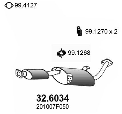 ASSO Vidējais izpl. gāzu trokšņa slāpētājs 32.6034