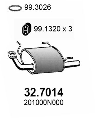 ASSO Глушитель выхлопных газов конечный 32.7014