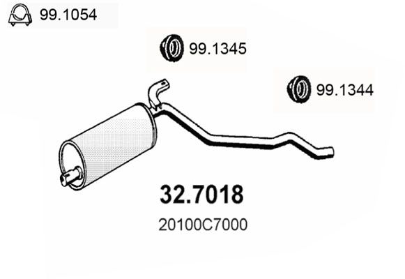 ASSO Izplūdes gāzu trokšņa slāpētājs (pēdējais) 32.7018
