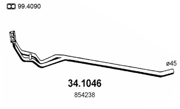 ASSO Труба выхлопного газа 34.1046
