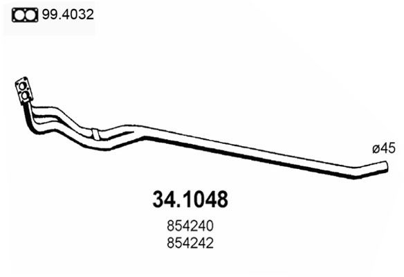 ASSO Izplūdes caurule 34.1048