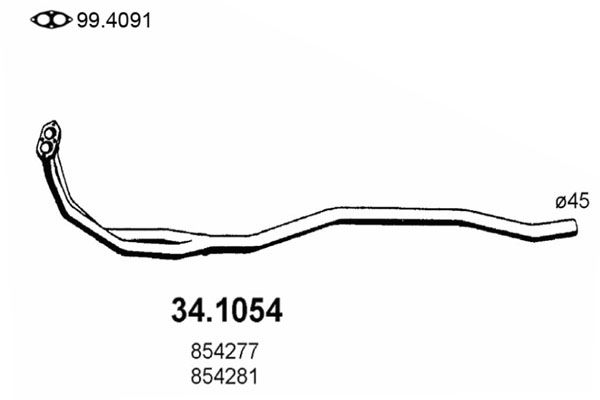 ASSO Труба выхлопного газа 34.1054