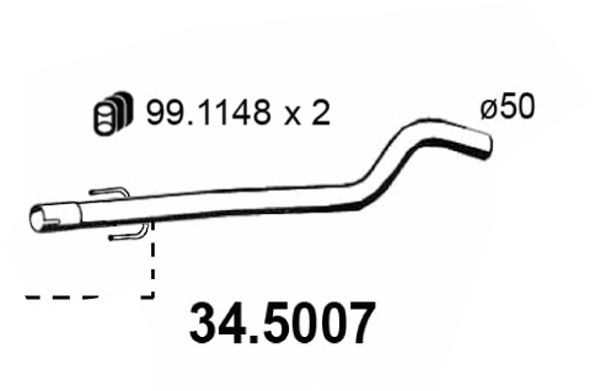 ASSO Izplūdes caurule 34.5007