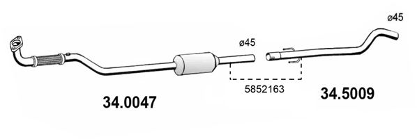 ASSO Izplūdes caurule 34.5009