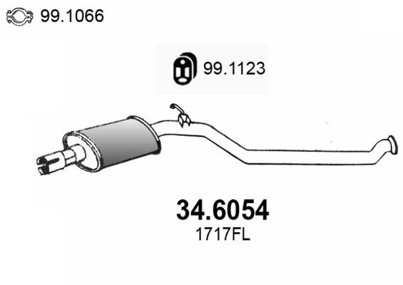 ASSO Vidējais izpl. gāzu trokšņa slāpētājs 34.6054