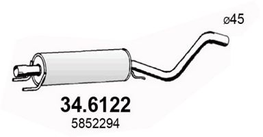 ASSO Средний глушитель выхлопных газов 34.6122