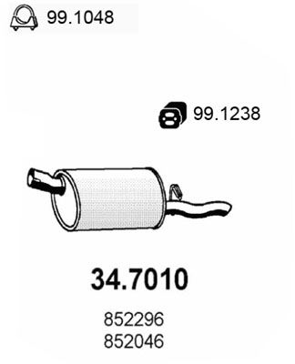ASSO Izplūdes gāzu trokšņa slāpētājs (pēdējais) 34.7010