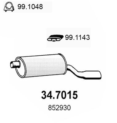 ASSO Izplūdes gāzu trokšņa slāpētājs (pēdējais) 34.7015