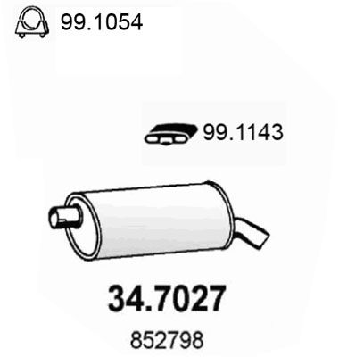 ASSO Глушитель выхлопных газов конечный 34.7027
