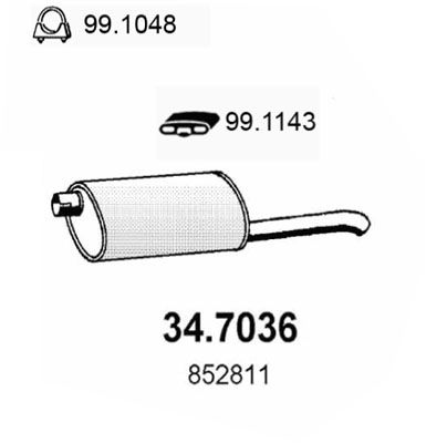 ASSO Izplūdes gāzu trokšņa slāpētājs (pēdējais) 34.7036