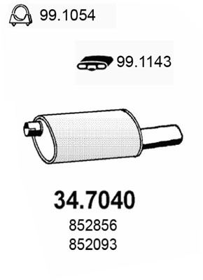 ASSO Izplūdes gāzu trokšņa slāpētājs (pēdējais) 34.7040