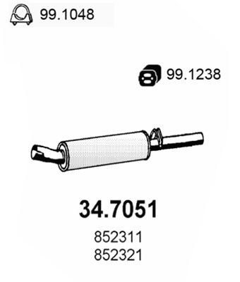 ASSO Глушитель выхлопных газов конечный 34.7051
