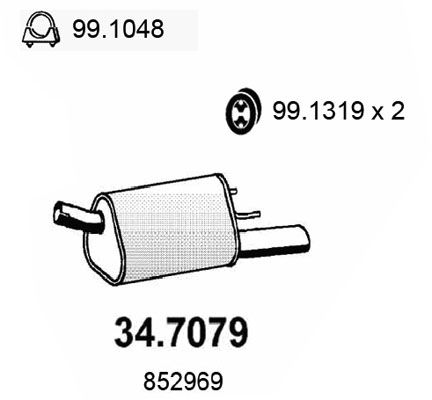 ASSO Глушитель выхлопных газов конечный 34.7079