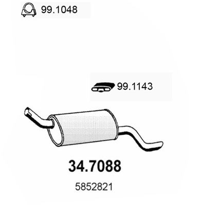 ASSO Izplūdes gāzu trokšņa slāpētājs (pēdējais) 34.7088