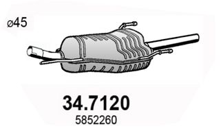 ASSO Izplūdes gāzu trokšņa slāpētājs (pēdējais) 34.7120