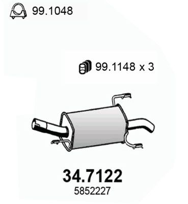 ASSO Izplūdes gāzu trokšņa slāpētājs (pēdējais) 34.7122