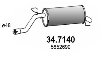 ASSO Izplūdes gāzu trokšņa slāpētājs (pēdējais) 34.7140