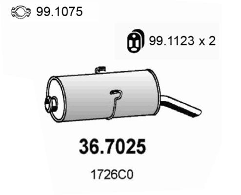 ASSO Глушитель выхлопных газов конечный 36.7025