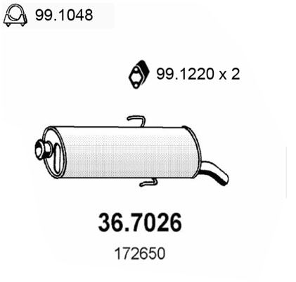 ASSO Izplūdes gāzu trokšņa slāpētājs (pēdējais) 36.7026