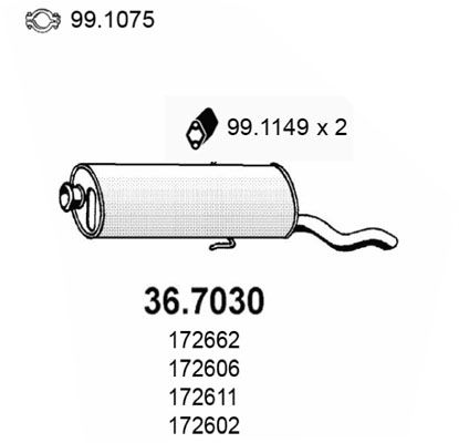 ASSO Izplūdes gāzu trokšņa slāpētājs (pēdējais) 36.7030