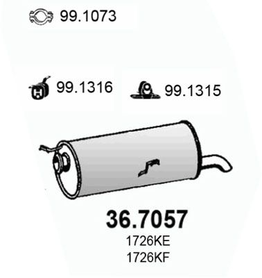 ASSO Izplūdes gāzu trokšņa slāpētājs (pēdējais) 36.7057