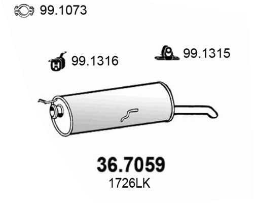 ASSO Izplūdes gāzu trokšņa slāpētājs (pēdējais) 36.7059