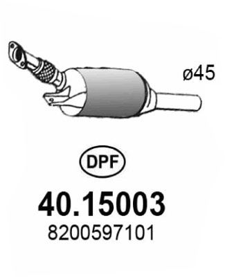 ASSO Сажевый / частичный фильтр, система выхлопа ОГ 40.15003