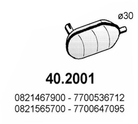 ASSO Предглушитель выхлопных газов 40.2001