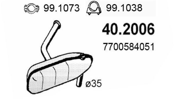 ASSO Izplūdes gāzu priekšslāpētājs 40.2006