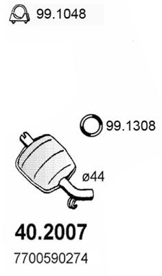 ASSO Предглушитель выхлопных газов 40.2007