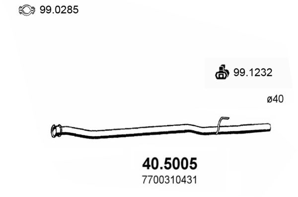 ASSO Izplūdes caurule 40.5005