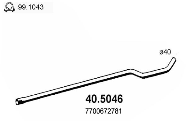 ASSO Труба выхлопного газа 40.5046