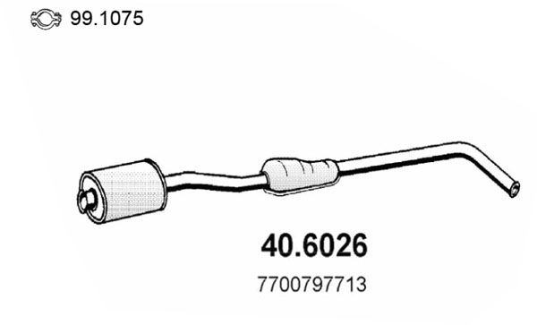ASSO Vidējais izpl. gāzu trokšņa slāpētājs 40.6026