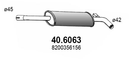ASSO Средний глушитель выхлопных газов 40.6063