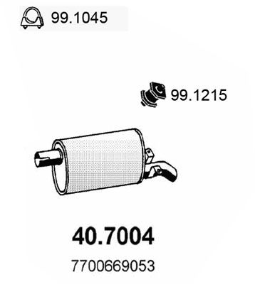 ASSO Izplūdes gāzu trokšņa slāpētājs (pēdējais) 40.7004