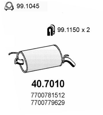 ASSO Izplūdes gāzu trokšņa slāpētājs (pēdējais) 40.7010