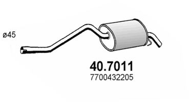 ASSO Izplūdes gāzu trokšņa slāpētājs (pēdējais) 40.7011