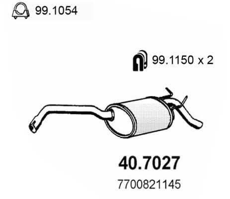 ASSO Izplūdes gāzu trokšņa slāpētājs (pēdējais) 40.7027