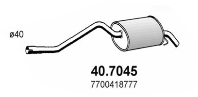 ASSO Izplūdes gāzu trokšņa slāpētājs (pēdējais) 40.7045