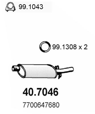 ASSO Глушитель выхлопных газов конечный 40.7046