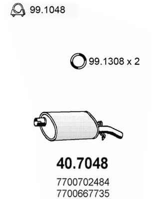 ASSO Глушитель выхлопных газов конечный 40.7048