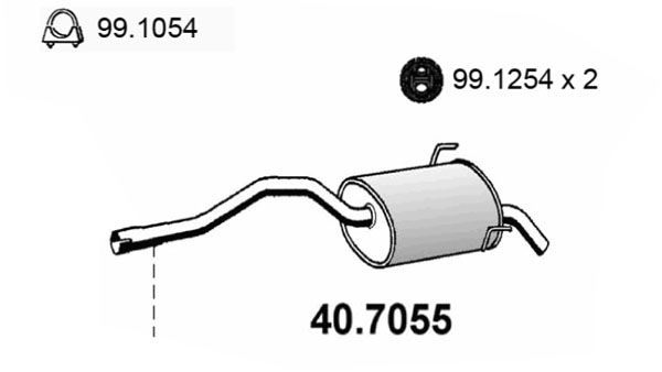 ASSO Izplūdes gāzu trokšņa slāpētājs (pēdējais) 40.7055
