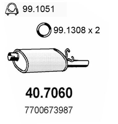 ASSO Izplūdes gāzu trokšņa slāpētājs (pēdējais) 40.7060